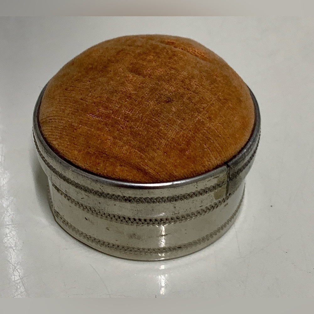 Mid Century Antique Mirrored Pin Cushion Sewing Kit